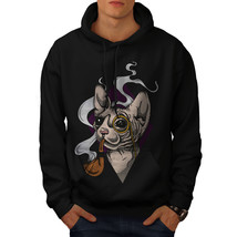 Wellcoda Sphynx Smoke Cool Cat Mens Hoodie,  Casual Hooded Sweatshirt - $32.27+