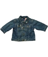 OshKosh B&#39;Gosh Denim Jean Trucker Jacket Girls 12 Months Embroidered Lined - $15.00