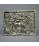 Vintage 1975 Dezy Denver Stag Belt Buckle 3&quot; x 2.5&quot; Deer in Wilderness  ... - €8,17 EUR