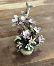 Visconti Mollica Capodimonte Flowers Purple Porcelain Italy - $20.57