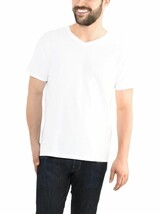 Fruit Of The Loom Men&#39;s Platinum Short Sleeve V Neck Tee Small 34-36 White - $9.74