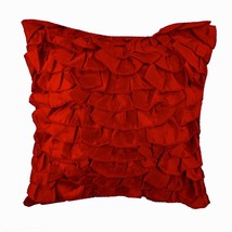 Vintage Style Ruffles Red Satin Pillow Covers 16&quot;x16&quot;, Vintage Reds - $445.09 MXN+