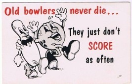 Comic Funny Postcard Old Bowlers Never Die No 451 1975 Universal Crafts Toronto - £2.36 GBP