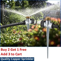 360 Garden Brass Water Sprinkler Yard Lawn Watering Sprayer Automatic System Us - £17.66 GBP