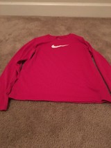 Nike Girls Size Large Dri Fit Compression Shirt Pink - £28.24 GBP