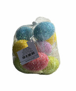 10 Tinsel Glittered Styrofoam Multicolored Easter Eggs Ornaments - $16.73