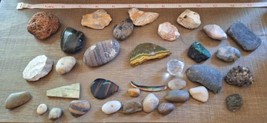 Collection Lot Of 33 Miscellaneous Rocks, Crystals, Minerals, Specimens - $15.00
