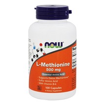 NOW Foods L-Methionine 500 mg + B6 10 mg 500 mg., 100 Capsules - $13.09