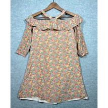 Madewell Dress 00 Floral Off-Shoulder Silk  Ruffle Cross-Back Straps Floral - $324.69 MXN