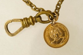Vintage Estate Jewelry Gold Plated Columbus Worlds Fair Souvenir Watch Fob - $34.64