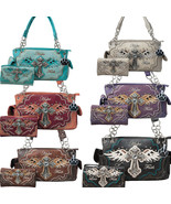 Western Handbag Faith Hope Love Cross Angel Wings Carry Conceal Purse Wa... - £28.32 GBP+
