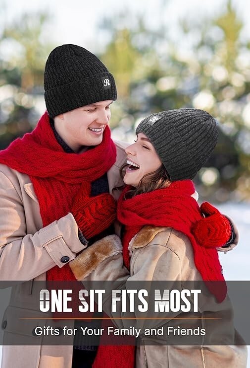 Avisky Womens Winter Knitted Beanie Hat with Faux Fur Winter Hats Approx 22"-23" Item image 7