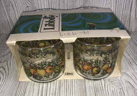 Vintage Libbey Bonne Sante Spice of Life 9.5oz Rocks Glasses Orig Box US... - $34.60