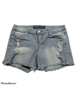 ZCO Jeans Premium Booty Denim Shorts Size 5 Blue White Pinstriped Distre... - €13,09 EUR