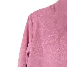 Allison Daley Womens Blouse Size 8 Long Sleeve Button  Collared Pink Paisley - £10.39 GBP