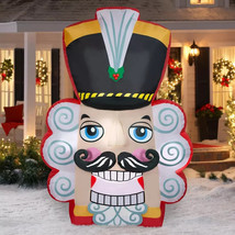 Holiday Time 113754 Giant Nutcracker Face Christmas Inflatable 8&#39; - New! - £57.53 GBP