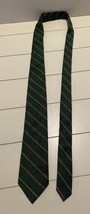Green Necktie with Orange Blue and Grey Diagonal Stripes Woodward Store for Men - £6.55 GBP