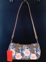 NEW! Womens Rampage Shoulder Bag Brown Pink Floral Purse Handbag Ladies - $10.66