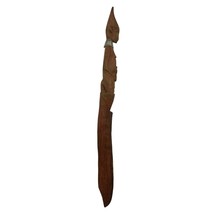 Decorative African Female Figurine Handle Carved Wood Letter Opener 14&quot; - £12.54 GBP