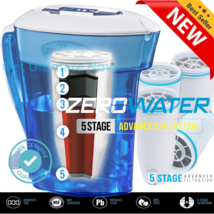 Zerowater 10 cup Filtration Pitcher with Electronic Tester 4 Replacement... - £79.48 GBP