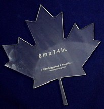 Maple Leaf Template 8&quot;H X 7.4&quot;W - Clear ~1/4&quot; Thick Acrylic- - £22.09 GBP