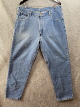 Carhartt Jeans Mens 40x32 Blue Denim Workwear Relaxed Fit Work Pants B17... - $12.80