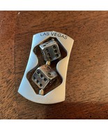 Vintage Las Vegas silver tone rolling Dice Token Keepsake Fidgety - $9.90