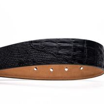 Giovanni Genuine Exotic Lizard Ring Ciman Belly Belt Black image 2