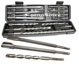 12pc SDS Plus Hammer Drill Bits Flat Groove Chisel Carbide Tip Concrete ... - $37.61