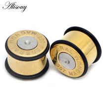 Alisouy 2PCS Solid Ear Piercing Plugs Tunnels Stretched Stainless Steel Fashion  - £10.26 GBP