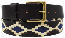 Affilare Brown Leather 1 3/8&quot; Wide Polo Gaucho Embroidered Argentinian Belt - $24.74+