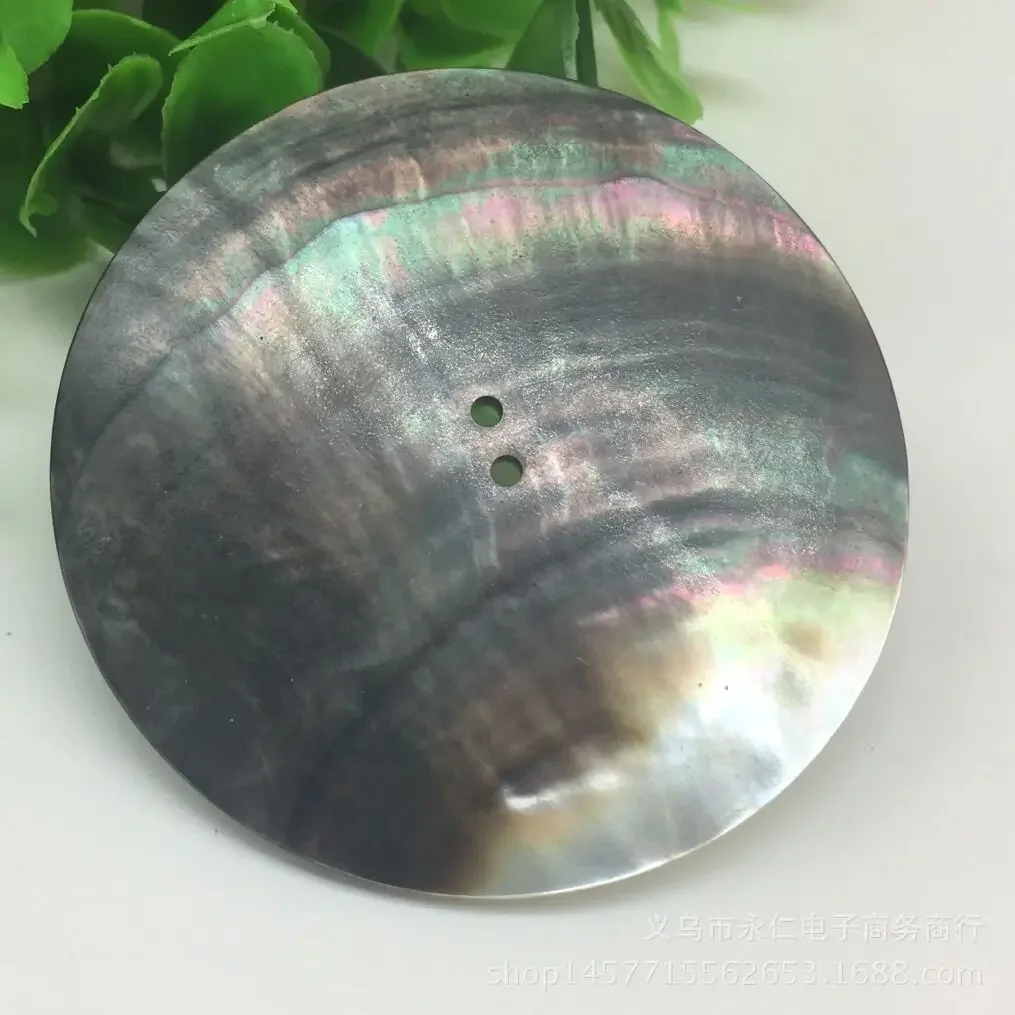 Excellent Natural Black Mother of Pearl Round 2-holes Flatback Buttons S... - £9.01 GBP+
