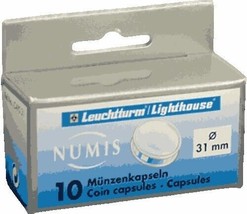 Lighthouse Round Direst Fit Coin Capsules, 31mm Half Dollar 10 pack - £8.42 GBP