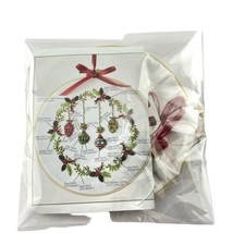 Embroidery Kit Wreath with Ornaments In Hoop 8&quot; Diameter Christmas Craft - $14.45