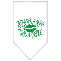 Kiss me I&#39;m Irish Screen Print Bandana White Small - £9.28 GBP