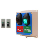 Large Wireless Door Entry Traffic Light &amp; 2 x Intelligent Portable Controls - £159.56 GBP