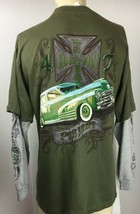 New West Coast Choppers Por Vida Motorcar Military Green Long Sleeves T-... - $69.29