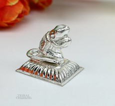 Lord Ganesha Vahan Mushak maharaj  silver handmade small article for puj... - £27.18 GBP