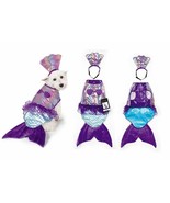 Iridescent Mermaid Dog Costume Mythical Blue Purple Shimmery Shell Top S... - $21.51 CAD
