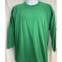 Eagle USA Heavyweight Cotton Sz L Green 3/4 Sleeve Single Stitch Shirt V... - $20.85