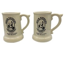 Your Fathers Mustache Cup Mug Beer Steins TWO Bourbon Street New Orleans... - $28.01