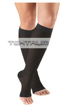 Tektrum (1 pair) Knee High Firm Compression Socks 23-32mmHg- Open Toe, Black - £14.05 GBP