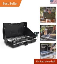 Efficient 2-Burner Propane Stove for Camping: Wind Guards &amp; Grill Plate ... - $2,381.76 MXN