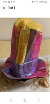 Multi-Color Shiny Tall Top Hat With Hair Fancy Dress Halloween Adult Cos... - $6.00