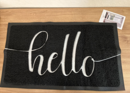 Welcome Mat Outdoor Black w White Words that say &quot;Hello&quot;  30&quot; x 17.5&quot; NEW - £18.66 GBP