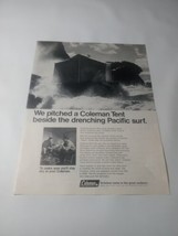 1950&#39;s 14X10 Coleman We Pitched A Tent Beside Drenching Pacific Surf Print Ad 5A - £18.98 GBP