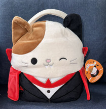 Squishmallows 2023 Halloween 12&quot; CAM Vampire Cat” Plush Pail Treat Bucket NWT - £33.80 GBP