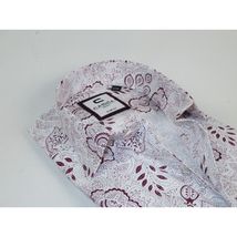 Mens Shirt CASILA Turkey Cotton Blend Long Sleeves 501700-06 Burgundy Floral image 2
