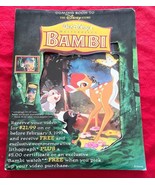 Vintage Bambi Cardboard 14 x 11&quot; Disney Store Movie Video Advertising Di... - $846.78 MXN