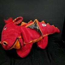 Stuffies Red Blaze Dragon Hidden Pockets 18&quot; Pillow Plush Stuffed Animal... - $29.69
